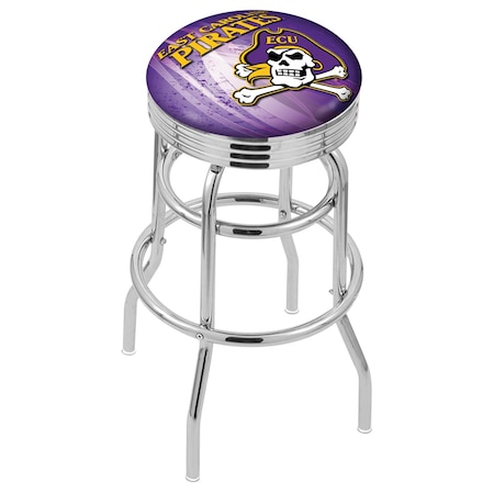 Holland Bar Stool Co 30" Chrome 2-Ring East Carolina Swivel Bar Stool, Accent Ring L7C3C30Ecarol-D2